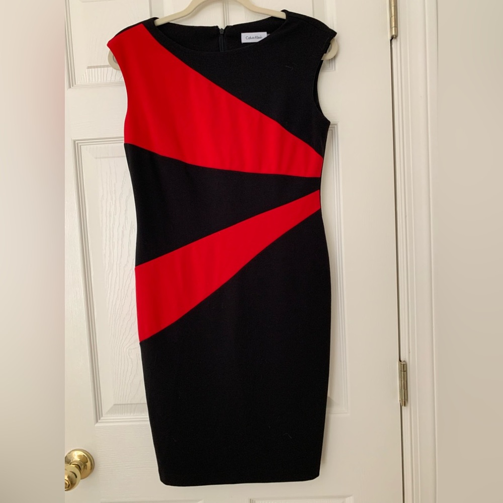 Dresses, Calvin Klein, size 6, color black and red